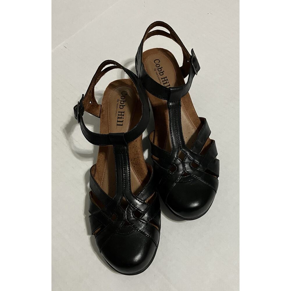 Womens Cobb Hill by New Balance Aubrey Leather Sandals Closed Toe Black 10 M